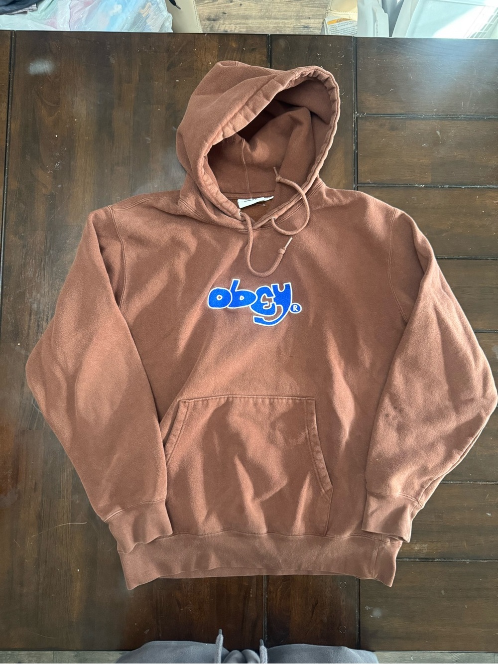 Obey Men's Brown Pullover Hoodie size Medium